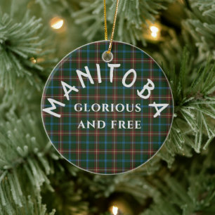 Manitoba Motto en Tartan Keramisch Ornament