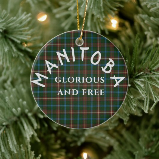 Manitoba Motto en Tartan Keramisch Ornament (Boom)
