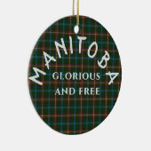 Manitoba Motto en Tartan Keramisch Ornament (Rechts)