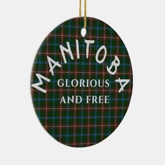 Manitoba Motto en Tartan Keramisch Ornament (Rechts)