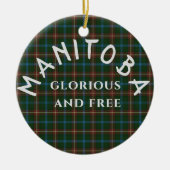 Manitoba Motto en Tartan Keramisch Ornament (Voorkant)