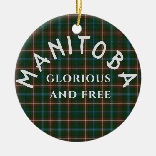 Manitoba Motto en Tartan Keramisch Ornament (Voorkant)