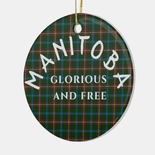 Manitoba Motto en Tartan Keramisch Ornament (Links)