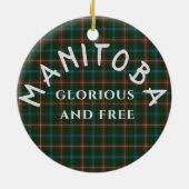 Manitoba Motto en Tartan Keramisch Ornament (Achterkant)