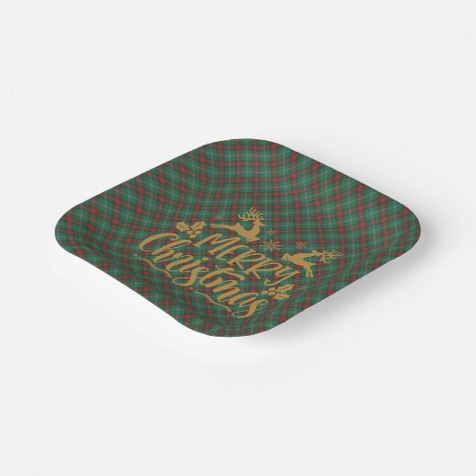 Manitoba Provincial Tartan Christmas Papieren Bordje (Gebogen)