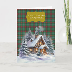 Manitoba Provinciale Tartan Wereldwijd Kerstmis Feestdagen Kaart