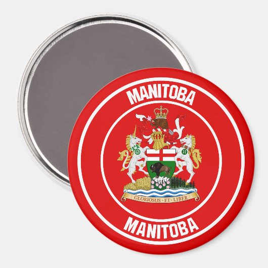 Manitoba Round Emblem Magneet (Voorkant / Achterkant)