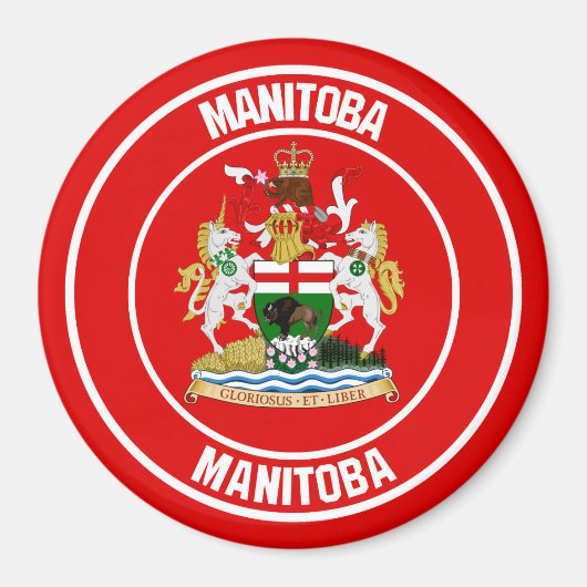 Manitoba Round Emblem Magneet (Voorkant)