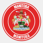 Manitoba Round Emblem Ronde Sticker (Voorkant)