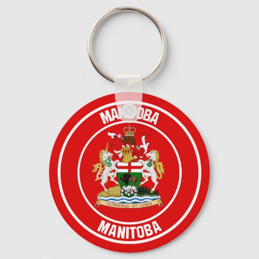 Manitoba Round Emblem Sleutelhanger (Voorkant)