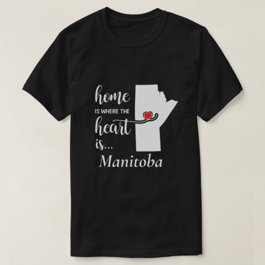 Manitoba thuis is waar het hart... t-shirt (Design voorkant)
