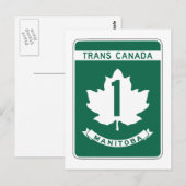 Manitoba, Trans-Canada Highway Sign Briefkaart (Voorkant / Achterkant)