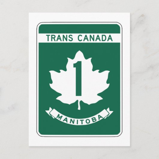 Manitoba, Trans-Canada Highway Sign Briefkaart (Voorkant)