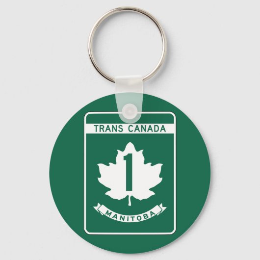 Manitoba, Trans-Canada Highway Sign Sleutelhanger (Voorkant)