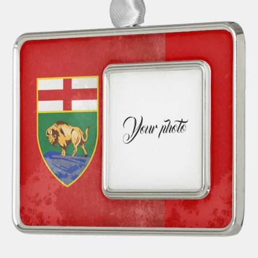 Manitoba Verzilverd Omlijst Ornament (Links)