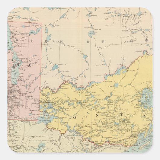 Manitoba Vierkante Sticker (Voorkant)