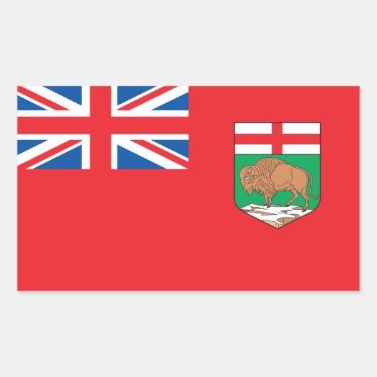 Manitoba vlag rechthoekige sticker (Voorkant)