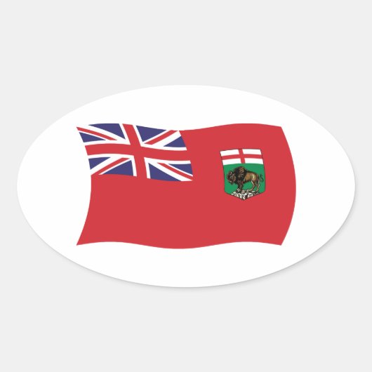 Manitoba Vlagsticker Ovale Sticker (Voorkant)