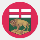 Manitoba-wapenmantel - CANADA Ronde Sticker (Voorkant)