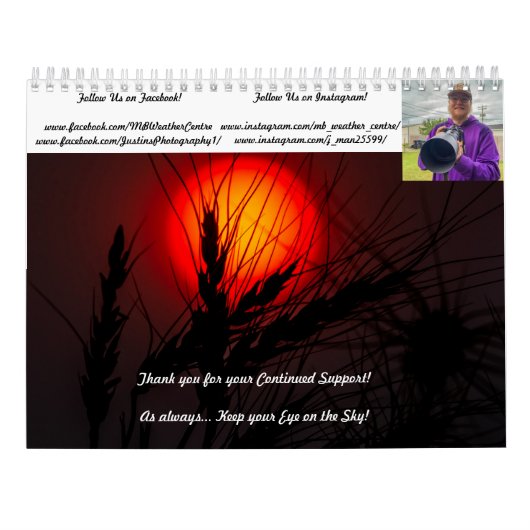 Manitoba Weather Center 2022 Maandelijkse kalender (Achterkant)