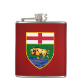Manitobaanse wapenmantel Flask Heupfles (Voorkant)