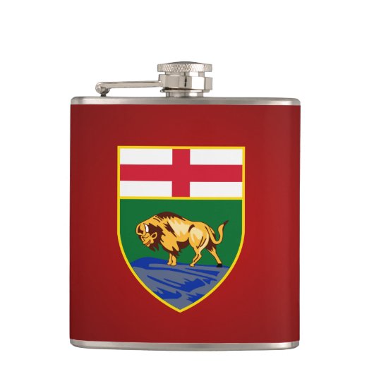 Manitobaanse wapenmantel Flask Heupfles (Voorkant)