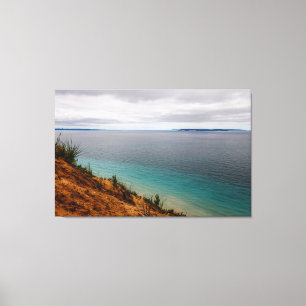 Manitou-eilanden vanuit Pyramid Point, Michigan Canvas Afdruk