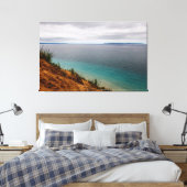 Manitou-eilanden vanuit Pyramid Point, Michigan Canvas Afdruk (Insitu (Slaapkamer))