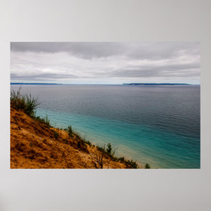 Manitou-eilanden vanuit Pyramid Point, Michigan Poster