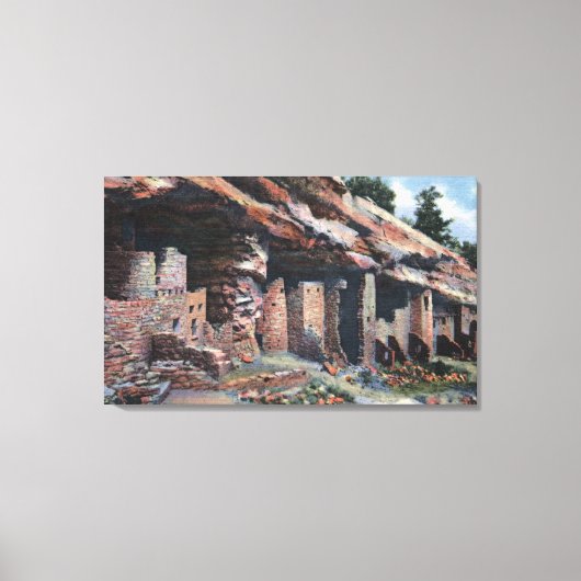 Manitou Springs, Colorado - Cliff Dwellings Canvas Afdruk (Voorkant)