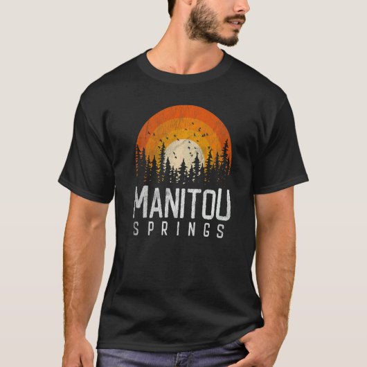 Manitou Springs Colorado CO Retro Style T-shirt (Voorkant)