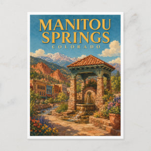 Manitou Springs Colorado Mineral Springs GeoSaga Briefkaart