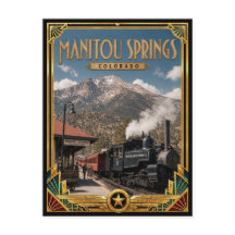 Manitou Springs Colorado Vintage Art Deco Gouden