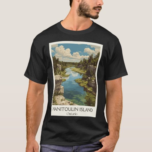 Manitoulin Island Ontario Freshwater Island Scener T-shirt (Voorkant)