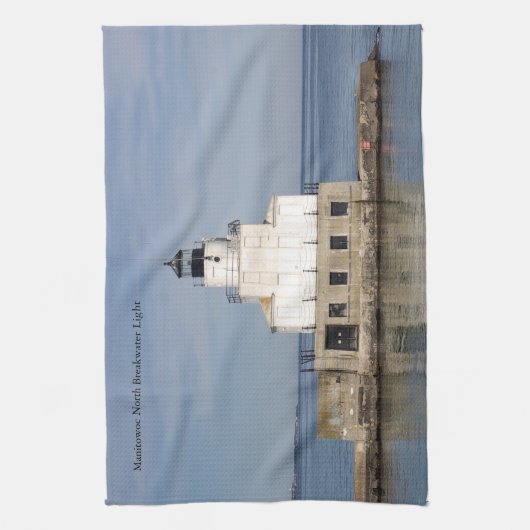 Manitowoc North Breakwater Lichte keukenhanddoek (Verticaal)