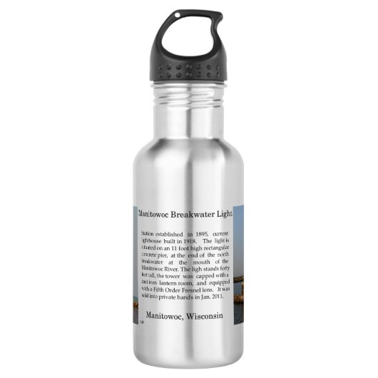 Manitowoc North Breakwater Lichte waterfles (Voorkant)