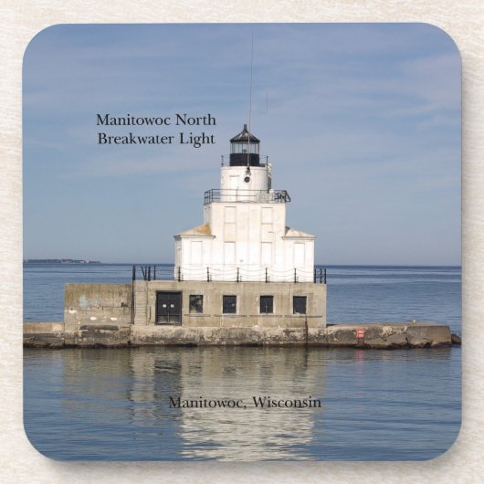 Manitowoc North Breakwater Light 6 plastic onderze Bier Onderzetter (Voorkant)