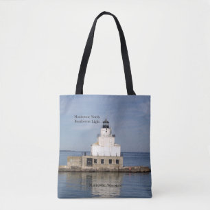 Manitowoc North Breakwater Light over de hele canv Tote Bag
