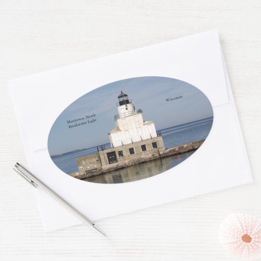 Manitowoc North Breakwater Light sticker (Envelop)