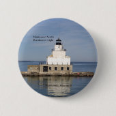 Manitowoc North Breakwater Light-toets Ronde Button 5,7 Cm (Voorkant)