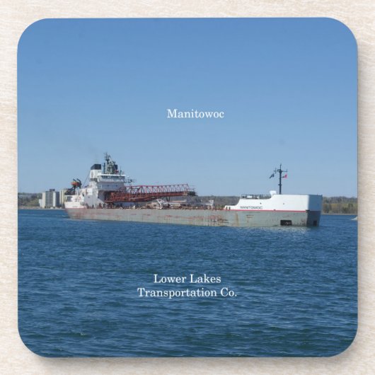 Manitowoc set van 6 harde onderzetters van kunstst (Voorkant)