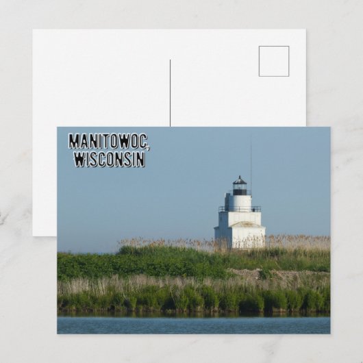 Manitowoc Wisconsin Briefkaart Lake (Voorkant / Achterkant)