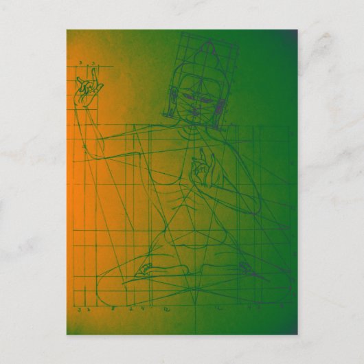 Manjushri Sketch Briefkaart (Voorkant)