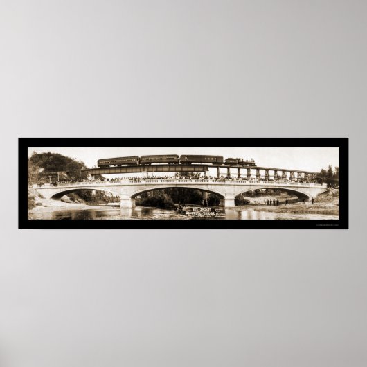 Mankato MN Bridge Foto 1911 Poster (Voorkant)