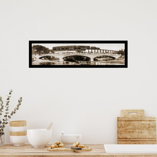 Mankato MN Bridge Foto 1911 Poster (Keuken)