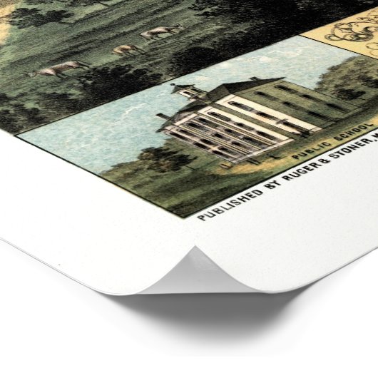 Mankato, MN Panorama Map - 1870 Poster (Hoek)