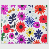 MankDhani Colorful Flowers Pattern Cadeaupapier (Vlak)