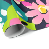 MankDhani Colorful Flowers Pattern Cadeaupapier (Rol Hoek)