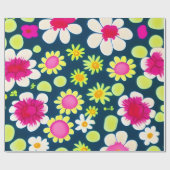 MankDhani Colorful Flowers Pattern Wrapping Paper Cadeaupapier (Vlak)