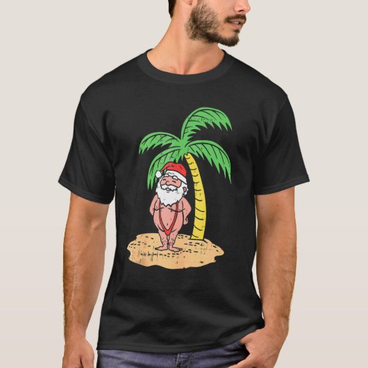 Mankini Santa Summer zwemt Kerstmis in juli B T-shirt (Voorkant)